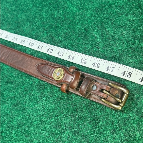 Orvis Men Orvis 12-Gauge Shotgun Brown Leather Belt (Brass Buckle / Size 42)